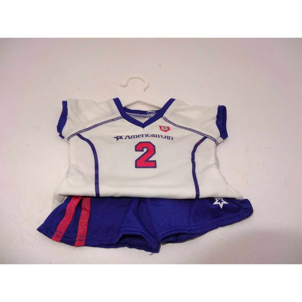 American Girl Doll Soccer Outfit Retired 2011 Purple/Pink Jersey Shorts Hanger